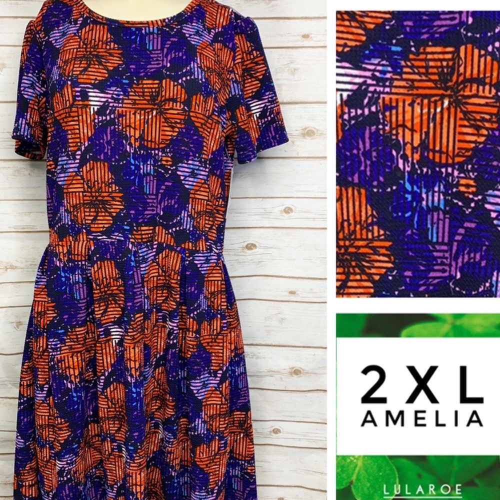 Size 2XL Purple/red floral print Amelia w/pockets